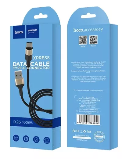 Լար հեռախոսի Hoco X26 MicroUSB Black