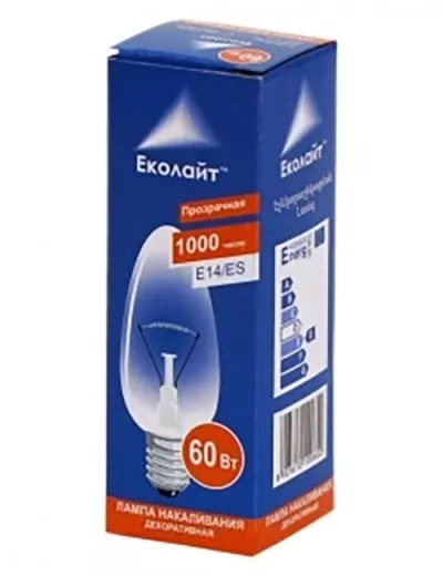 Լամպ շիկացման Еколайт E14/ES 60Վտ
